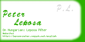 peter leposa business card